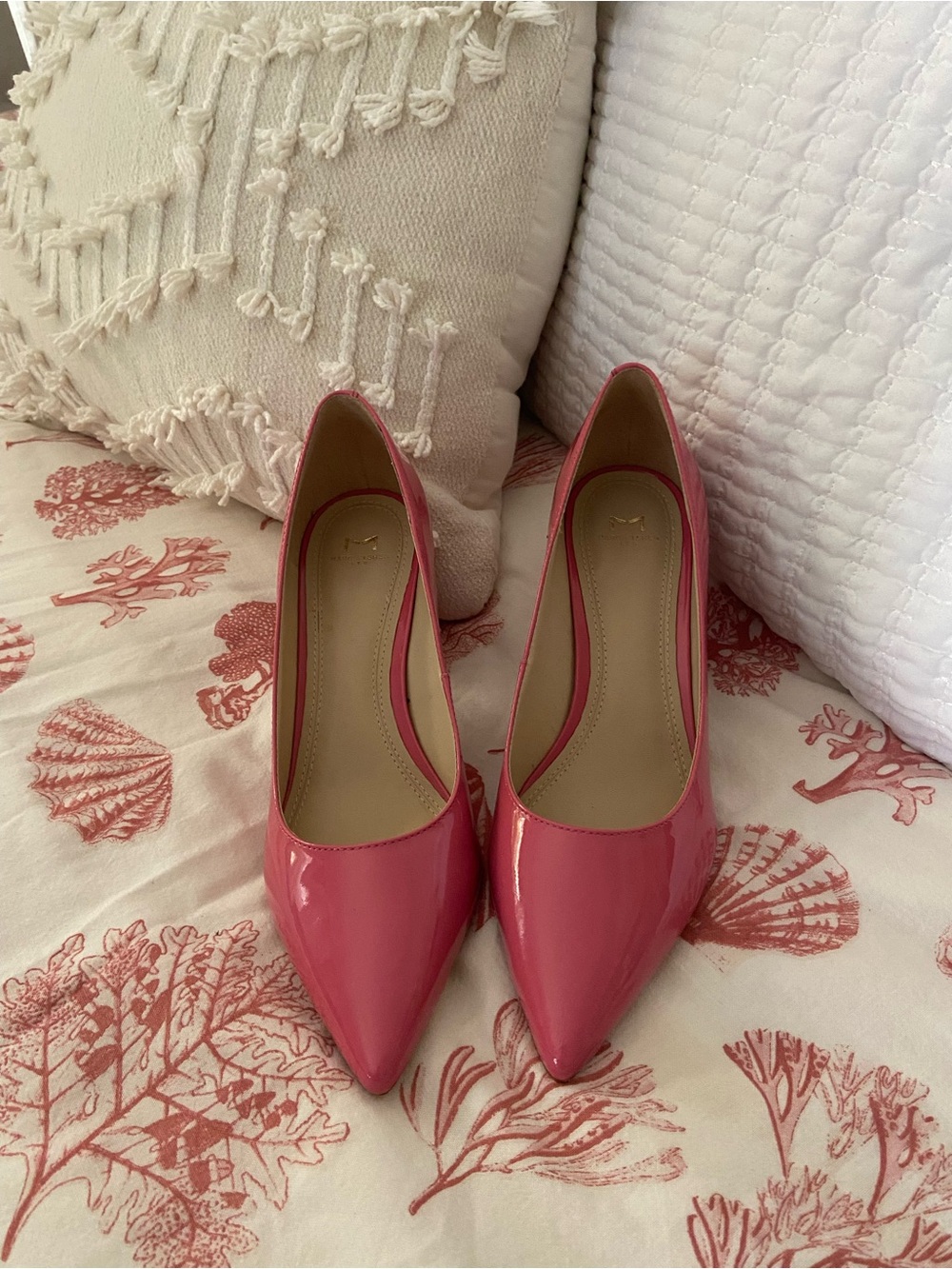 Marc Fisher Patent Pointed-Toe Pumps in Pink